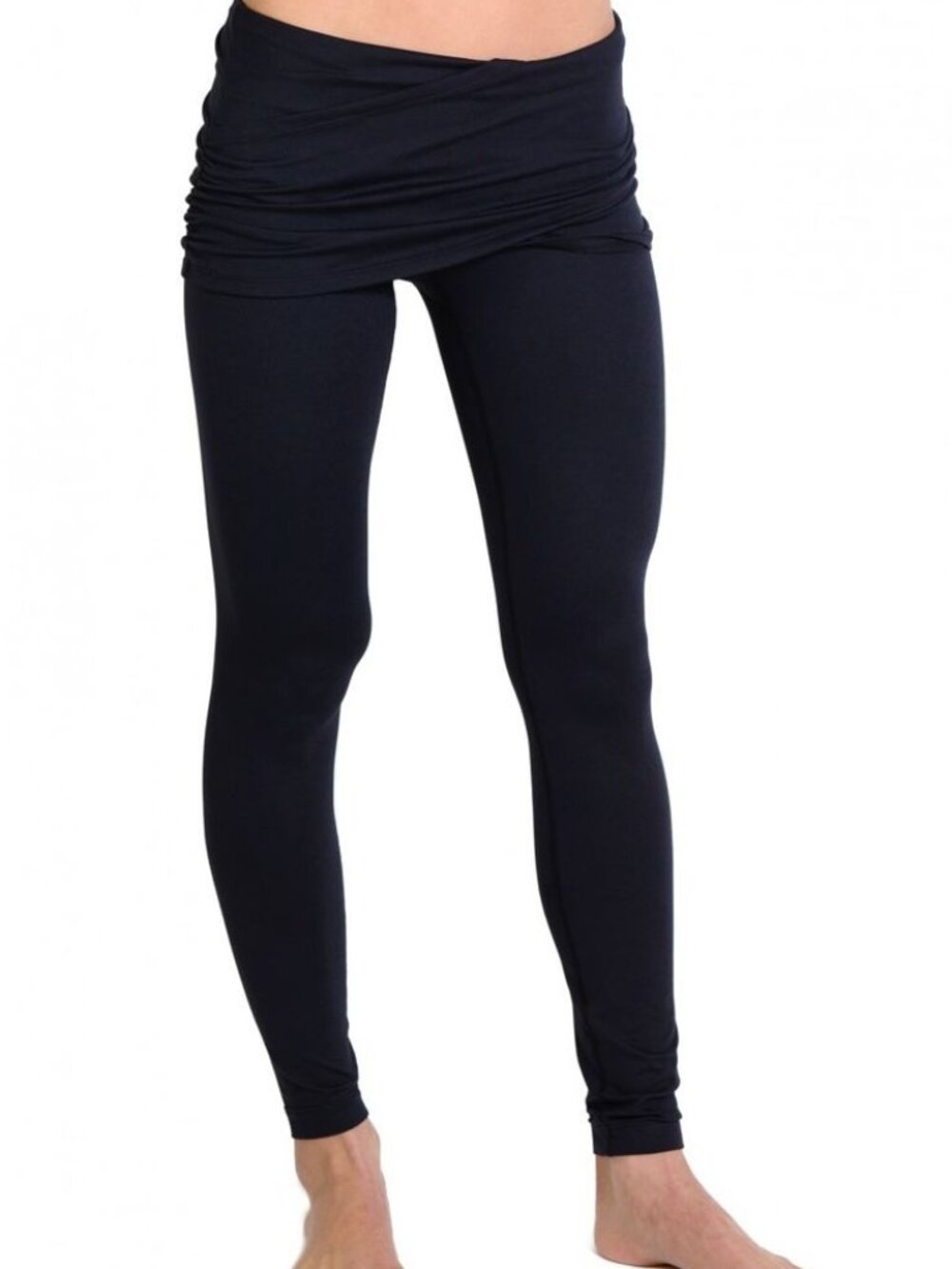 Kiragrace Black Skirted Leggings Super Soft Lounge XS Breathable Yoga Crossed